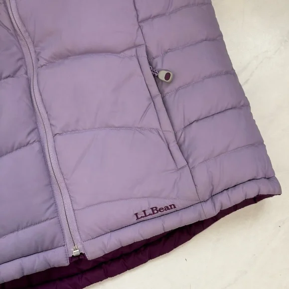 L.L. Bean Purple Goose Down Reversible Puffer Vest Gorpcore Travel Hiking - Picture 6 of 7